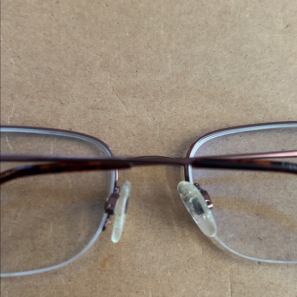 Marchon Rimless Rectangular copper Eyeglasses - Picture 2 of 3